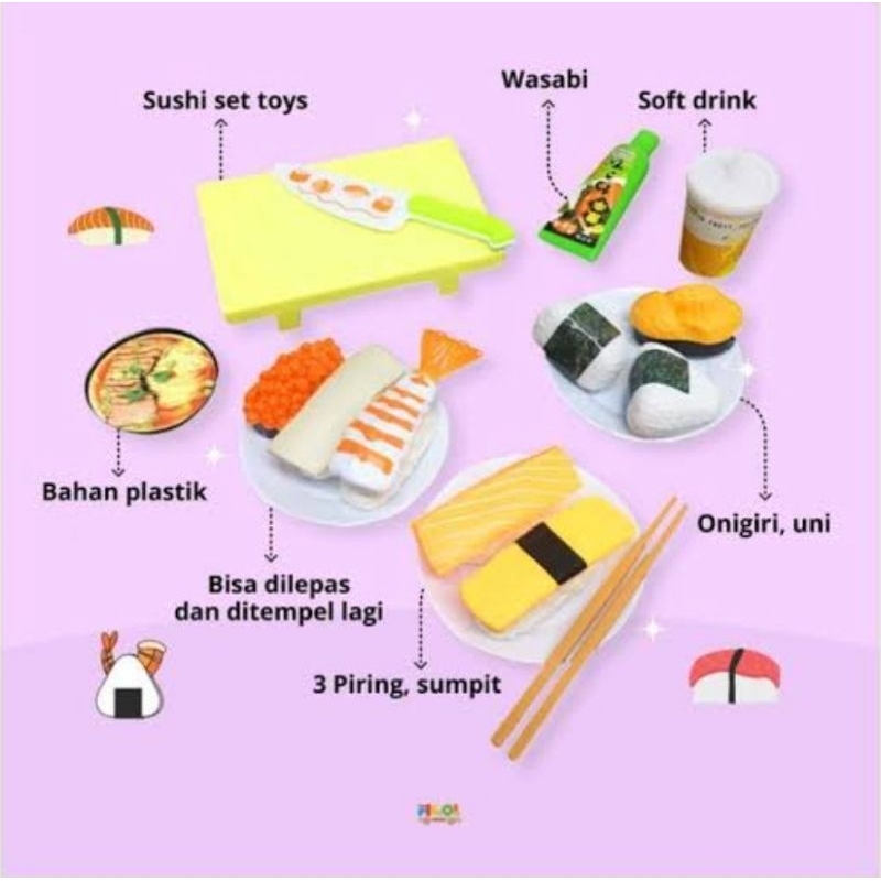 MURAH SUSHI MAINAN / MAINAN SUSHI / MAINAN MAKANAN SET