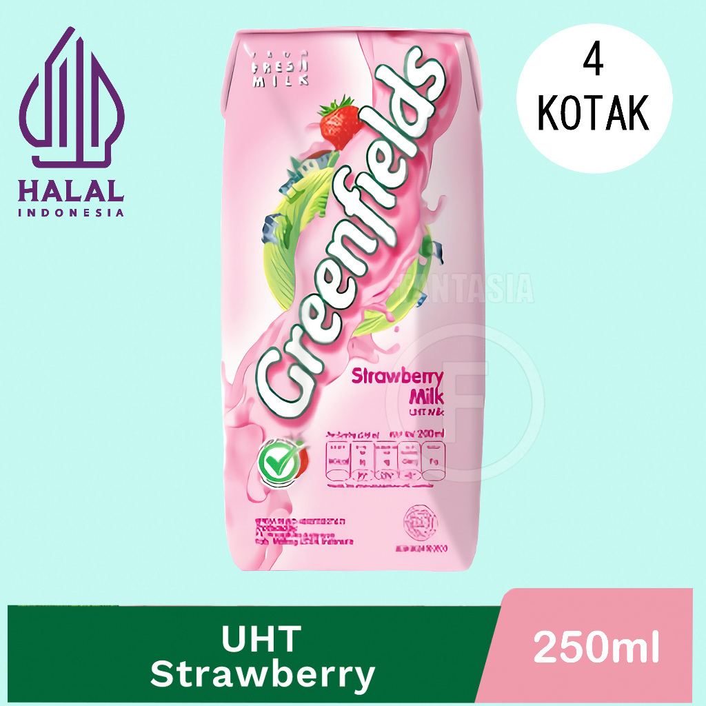 

GREENFIELDS SUSU UHT STRAWBERRY 250 ML PACK ISI 4 KOTAK FANTASIA