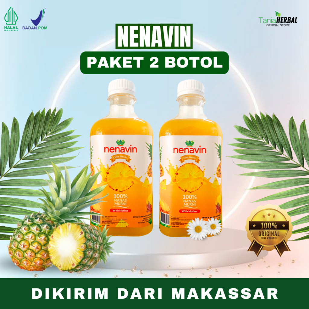 

[PAKET 2 BOTOL] NENAVIN - Cuka Buah Nanas Original Organik Membantu Menurunkan Kadar Gula Darah Dan Obat Diabetes Herbal Alami Dikirim Dari Makassar
