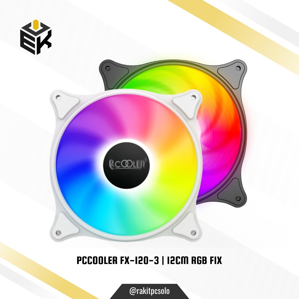 PCCooler FX-120-3 120MM Fixed LED Color Fan
