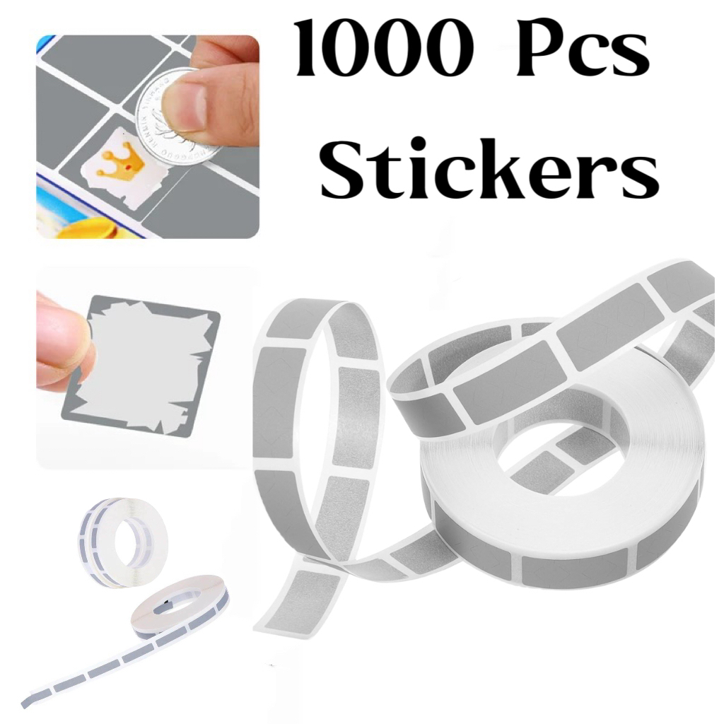

1000Pcs Sticker Gosok Voucher/Scratch Stiker/Scratch Off Sticker Label /Pelapis Kartu Gores stiker gosok