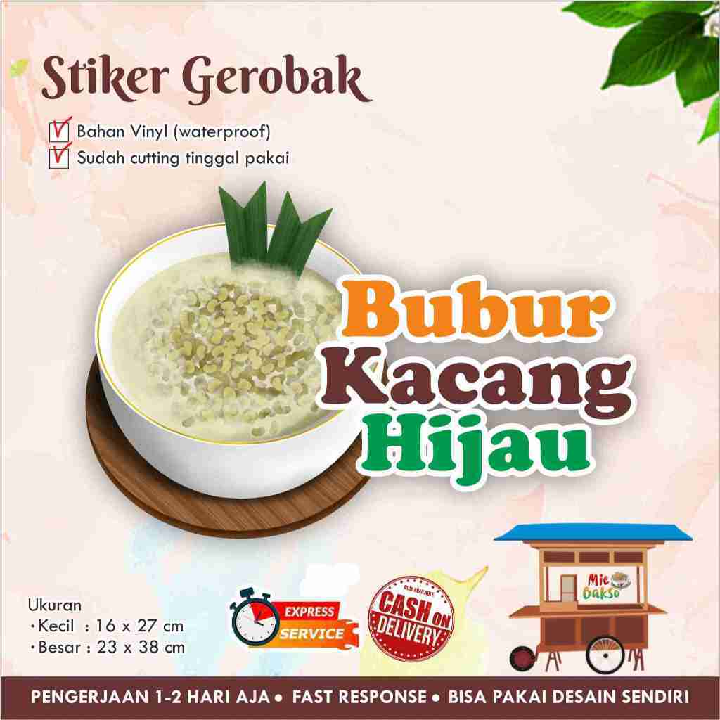 

STIKER KACA GEROBAK VINYL BUBUR KACANG HIJAU