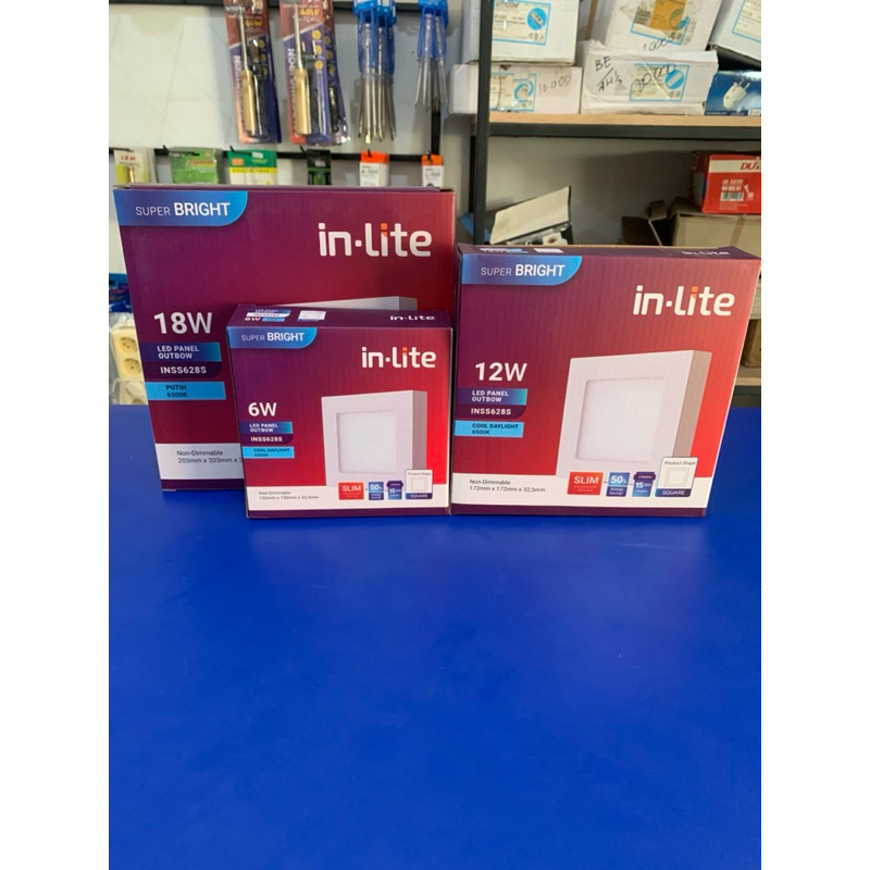 lampu in-lite led panel outbow 6watt,12watt,18watt INSS628S (kotak)
