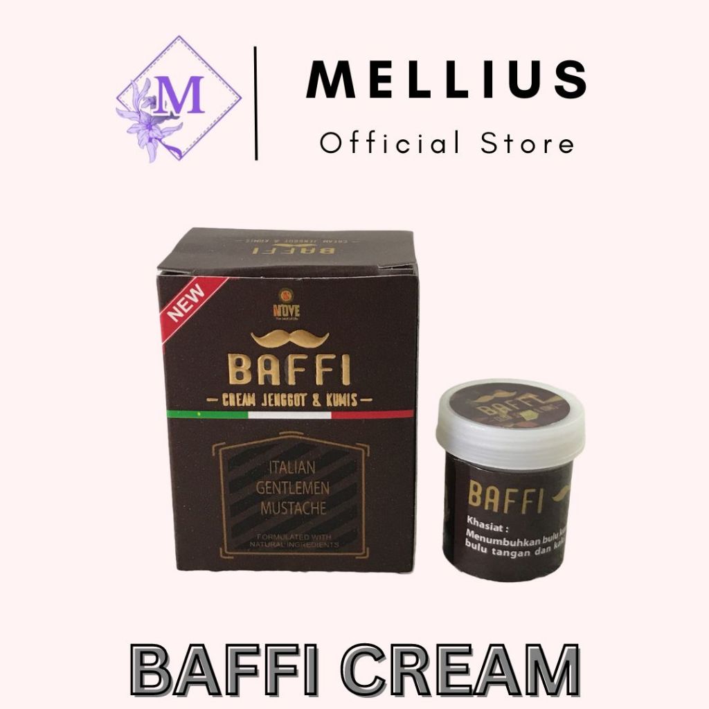 NEW Baffi Cream Original 20 Gr Obat Penumbuh Rambut Kumis Jenggot Brewok Jambang Alis Bulu Dada Kaki