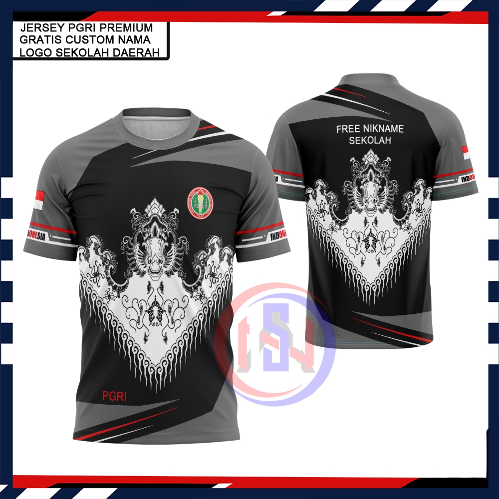 Kaos PGRI | Kaos Baju Jersey Pria PGRI Fullprint | Jersey PGRI | Baju Guru Olahraga Batik Pria PGRI