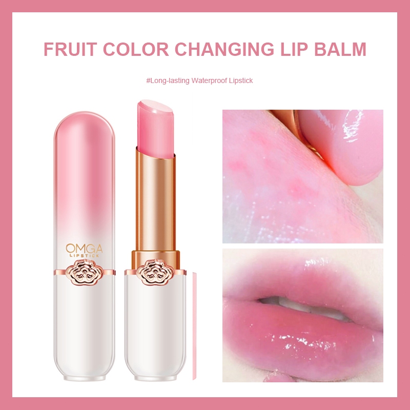 {COD}Lip Balm Berubah Warna Buah Melembabkan Lip Balm Tidak Pudar Lipstik Tahan Air Tahan Lama