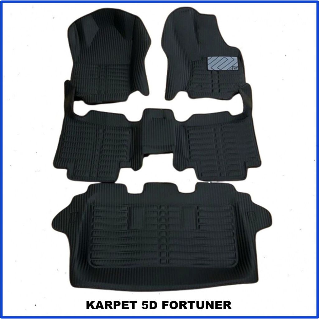karpet 5D 3 Baris Hitam Fortuner