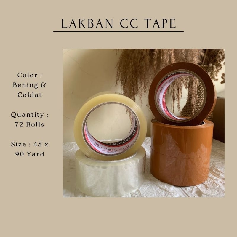 

LAKBAN CC TAPE 90 YARD x 45 MM BENING / COKLAT