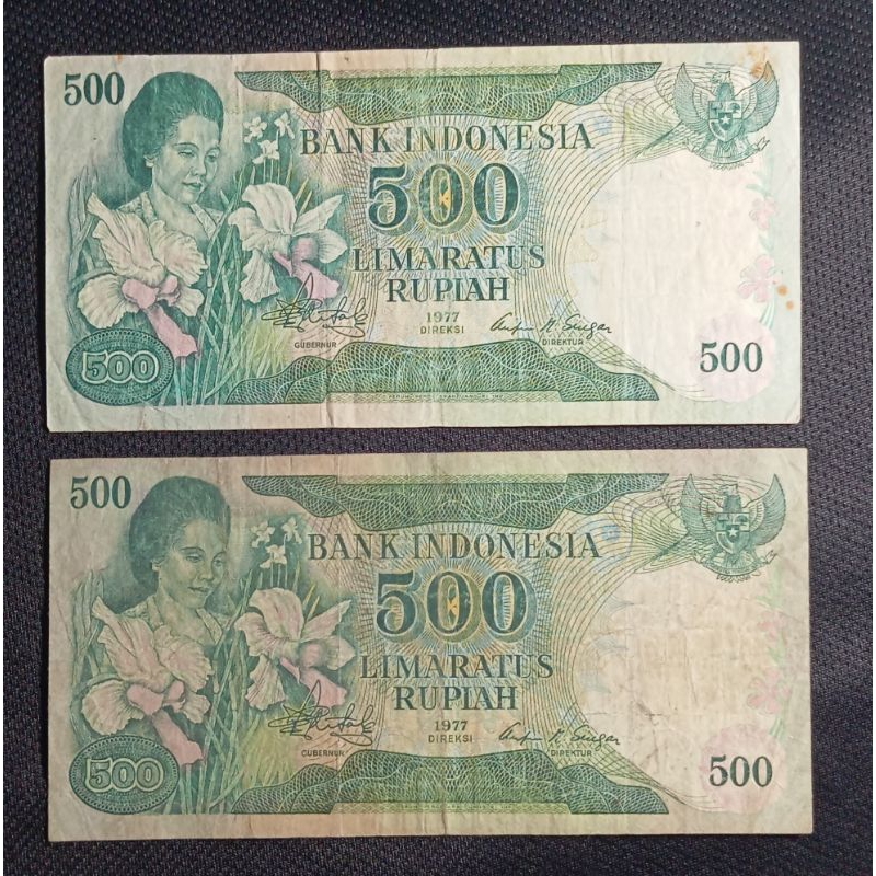 uang kuno 500 ibu konde tahun 1977 vf kertas tebal