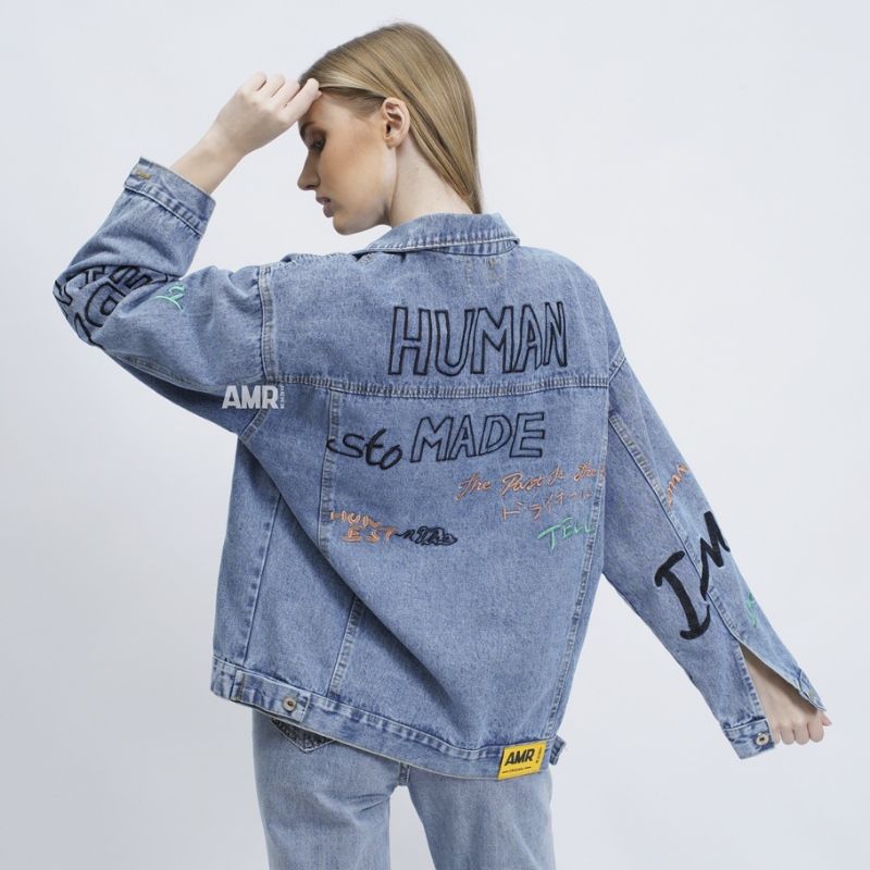 Jaket HUMAN MADE 1338 - JACKET JEANS OVERSIZE DREAM produk asli amr