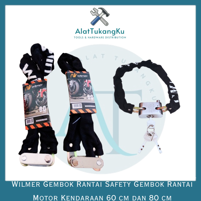 Wilmer Gembok Rantai Serbaguna 60cm dan 80 cm / Gembok Rantai Besar / Gembok Mobil Motor Pintu Pagar