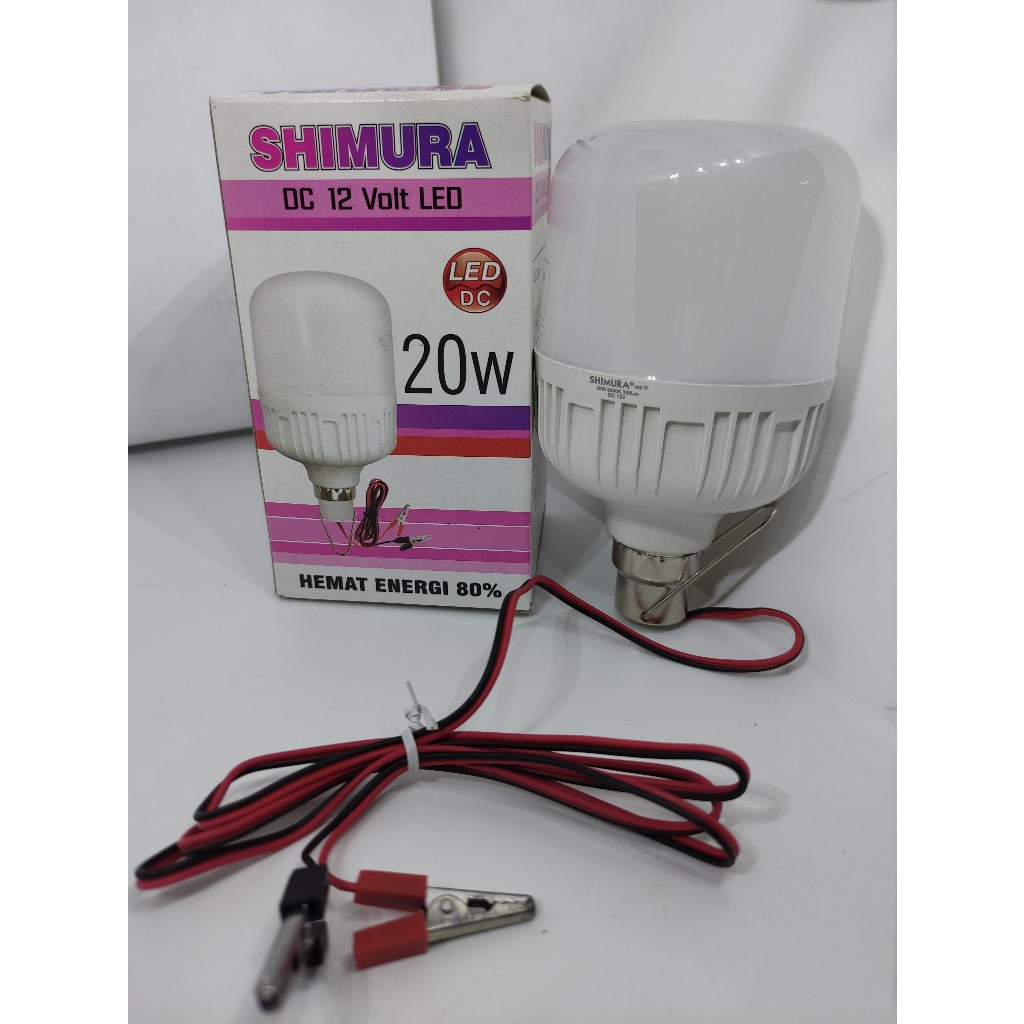 Lampu LED DC 12V 20W SHIMURA/ Bohlam LED Shimura DC 20W jepit aki