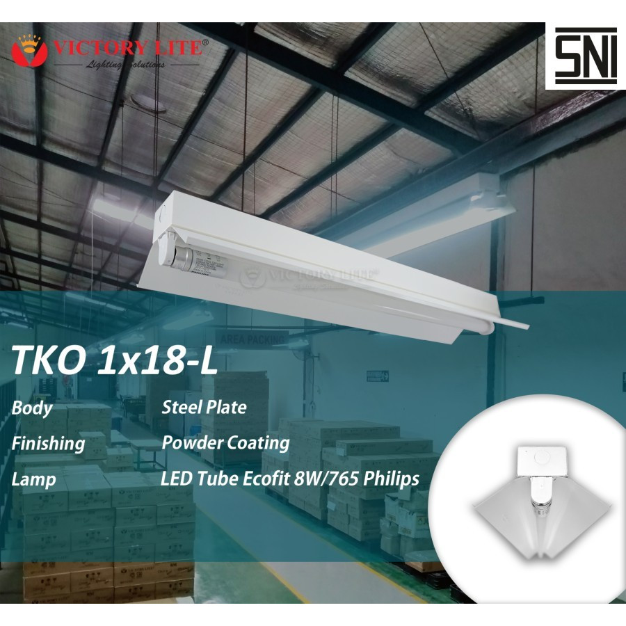 Kap Lampu TKO 1x18 watt / Kap Lampu TL TKO 1x18 watt 60cm