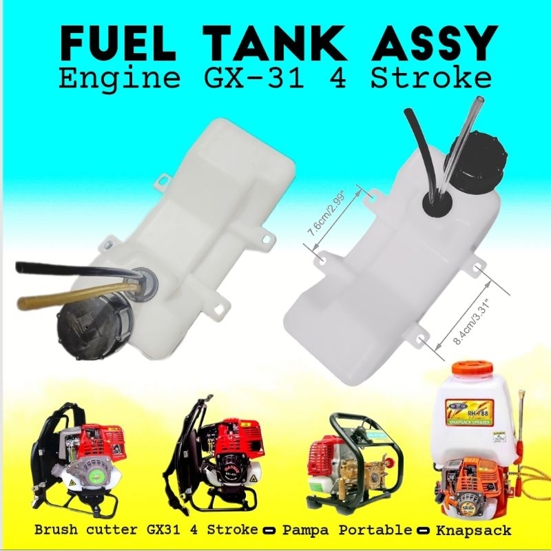 Fuel tank assy engine GX 31 / Tengki tangki minyak bensin mesin potong babat rumput 4 tak GT32 GX31 