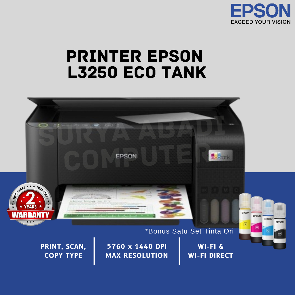 Printer EPSON EcoTank L3250 A4 All in One-EPSON L3250 Ink Tank Printer
