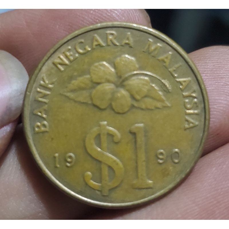 1 biji koin 1 ringgit malaysia 1990 untuk koleksi