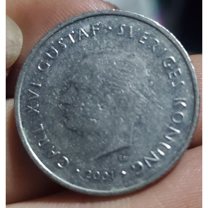 1 biji koin swedia krona 2001 untuk koleksi