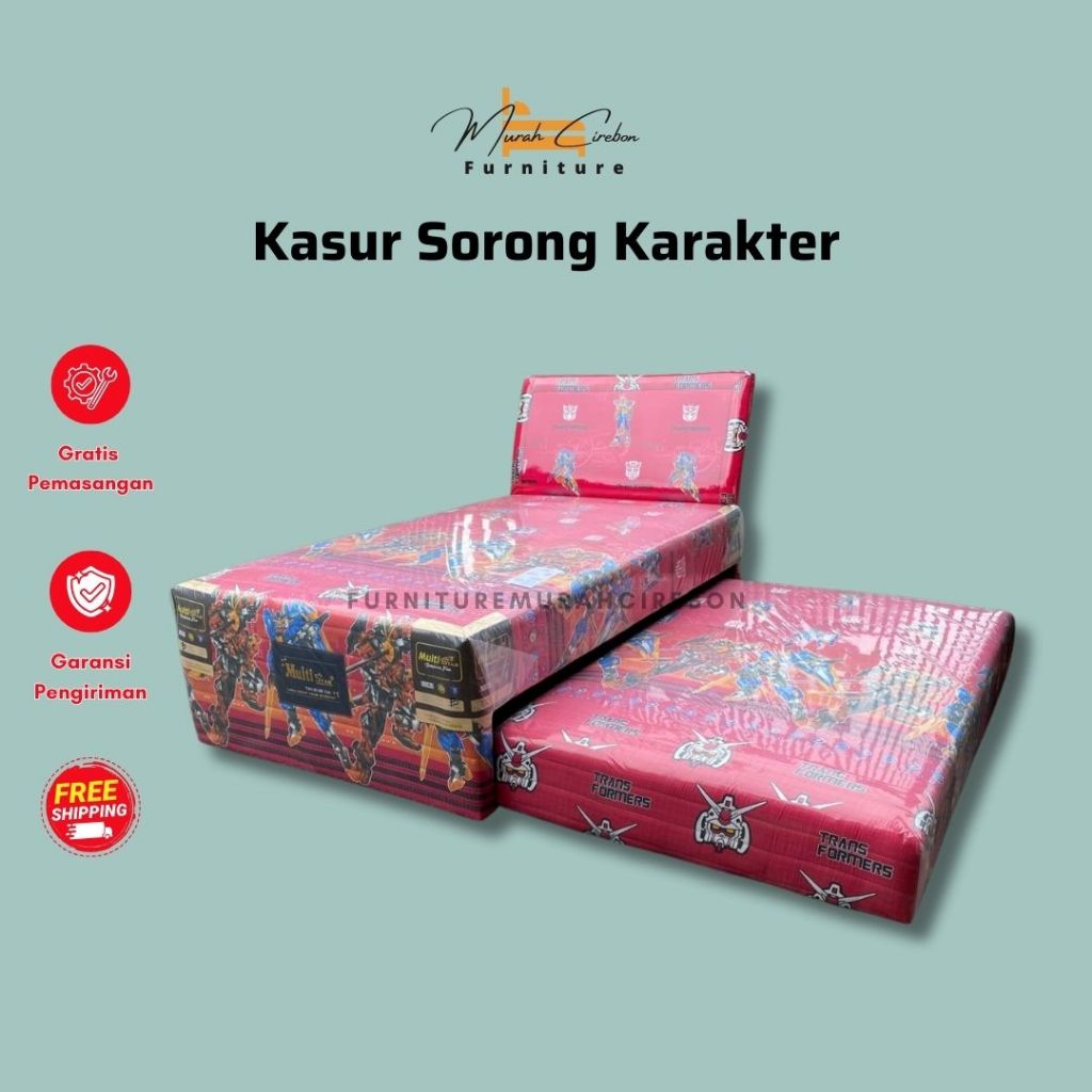Kasur Sorong 2in1 Karakter - Set Tempat Tidur Anak - Kasur Anak Minimalis