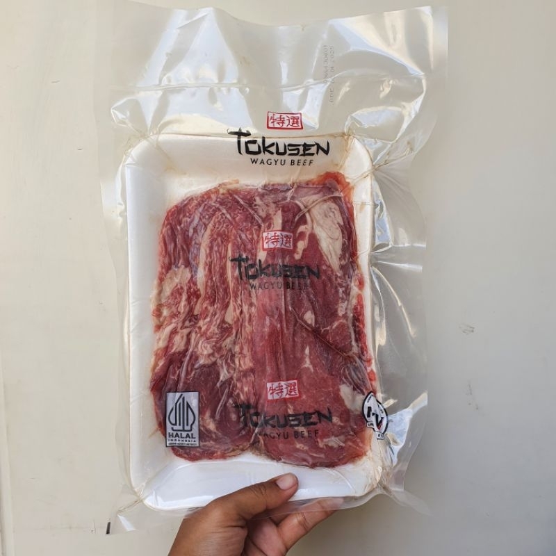 

Tokusen Wagyu Beef Slice 1mm/Beef Wagyu Daging Sapi Tipis Beku/ BBQ Frozen