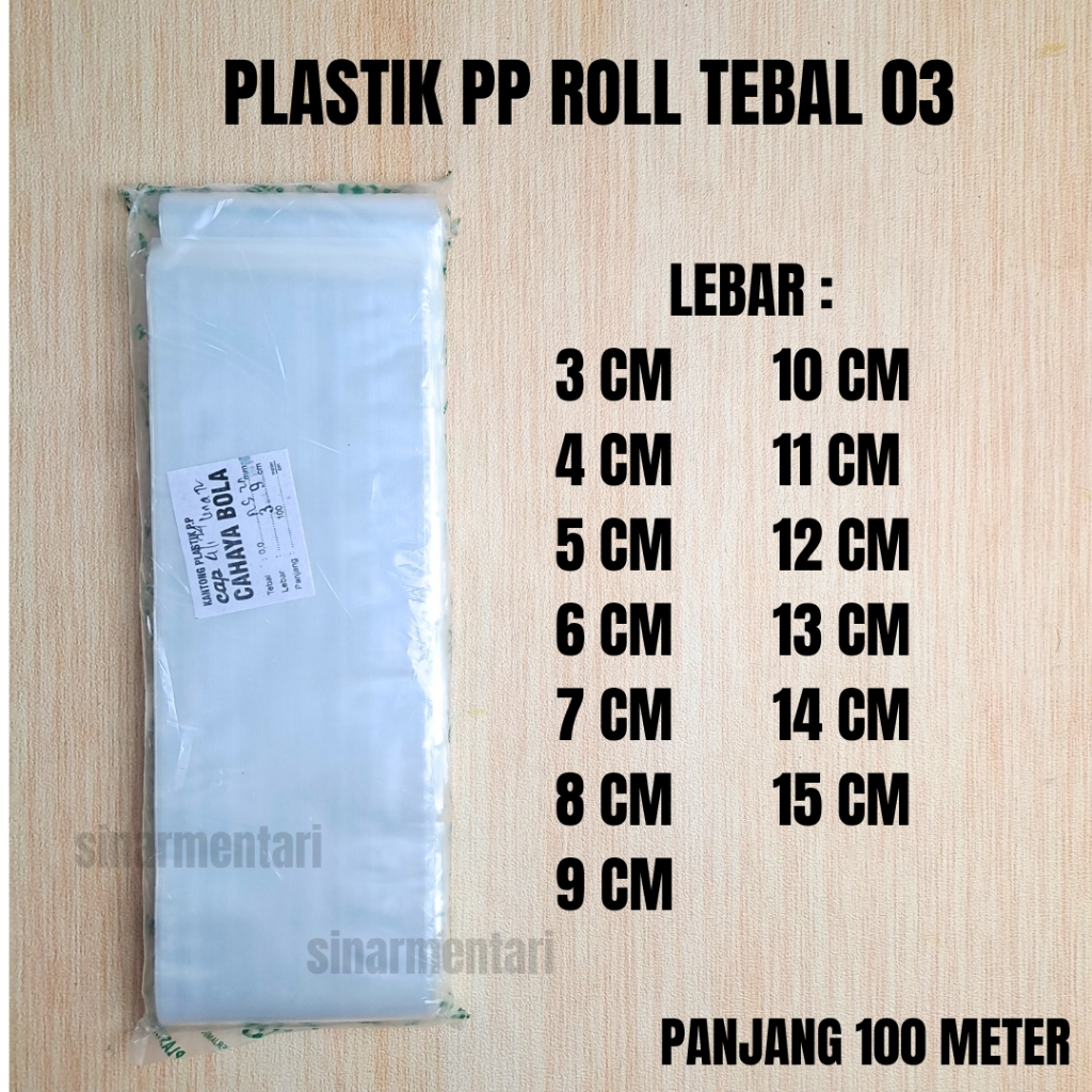 Plastik pp roll Tebal 03 / Plastik snack / Plastik camilan