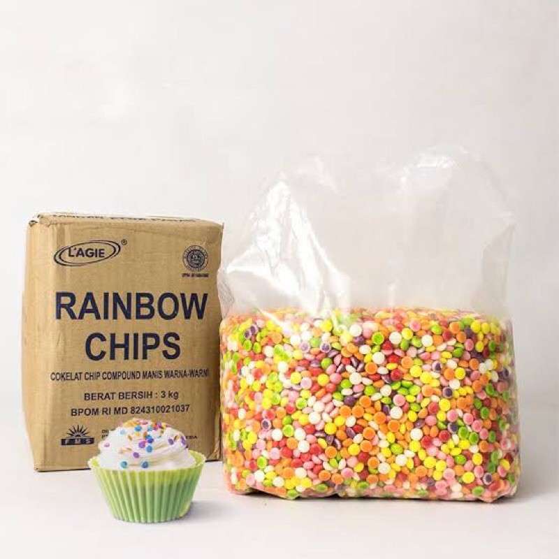 Lagie Lg Rainbow Choco Chips ChocoChip Warna-Warni Pelangi 250 gr