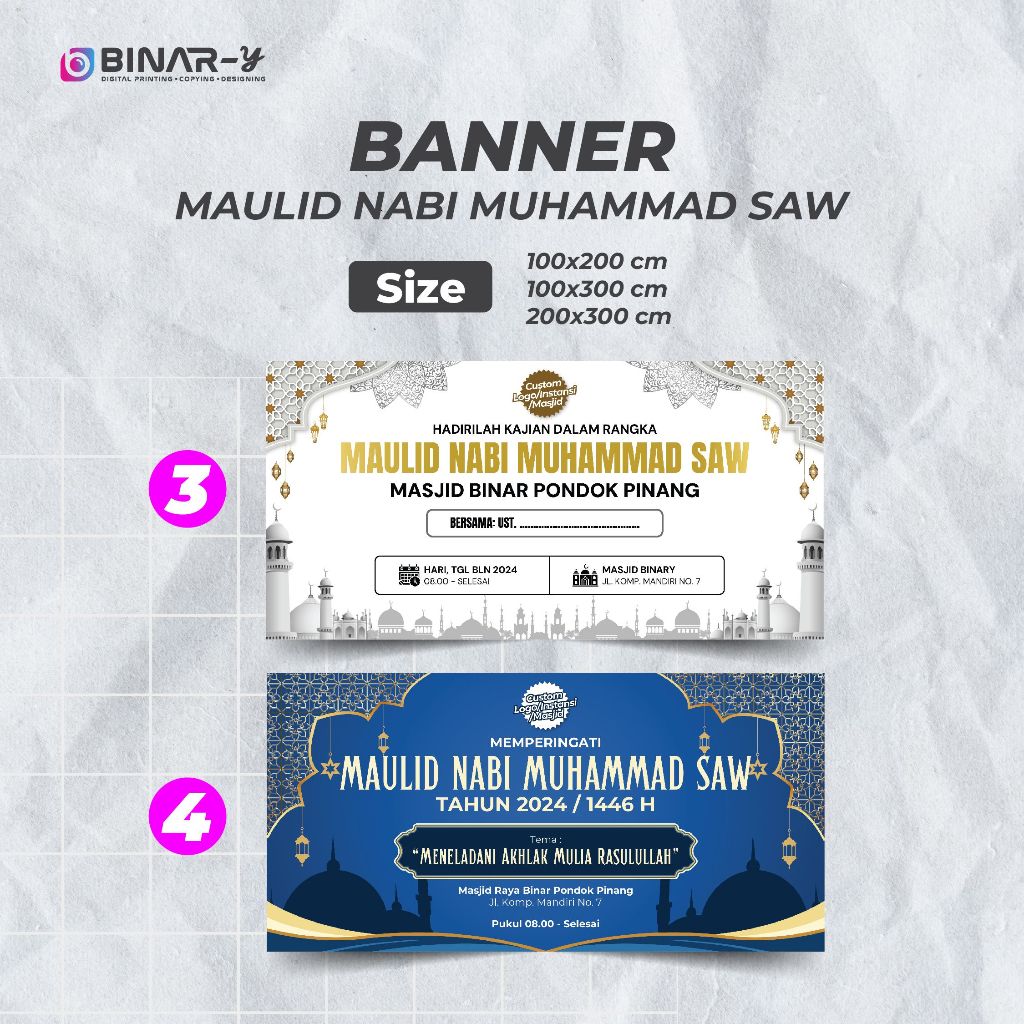 Spanduk Banner Memperingati Maulid Nabi Muhammad SAW