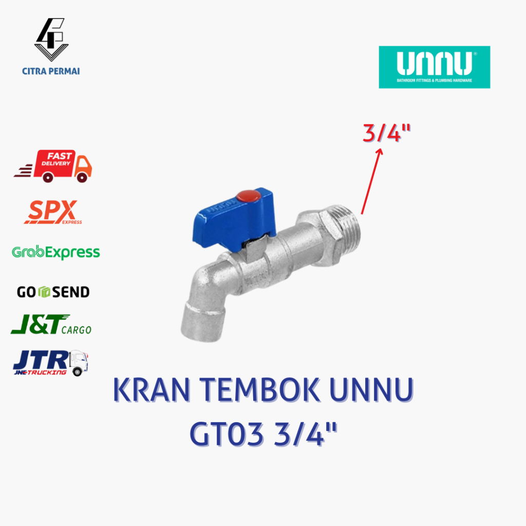 KRAN AIR TEMBOK UNNU GT03 3/4" / KRAN BESI UNNU / KRAN AIR UNNU AWET / KRAN KAMAR MANDI / KRAN WASTA