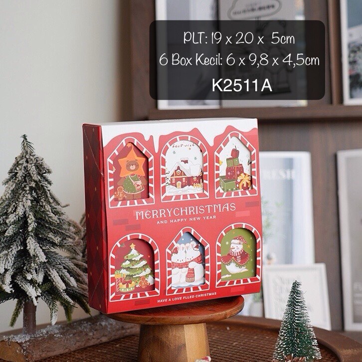

(5pcs) Kotak Kue Natal K2511A Christmas Tree Box Dus Kue | K25