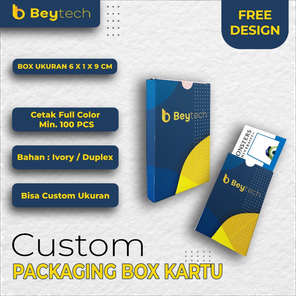 

Box Kartu Nama/ Kotak Kartu Custom Full Color + Laminasi