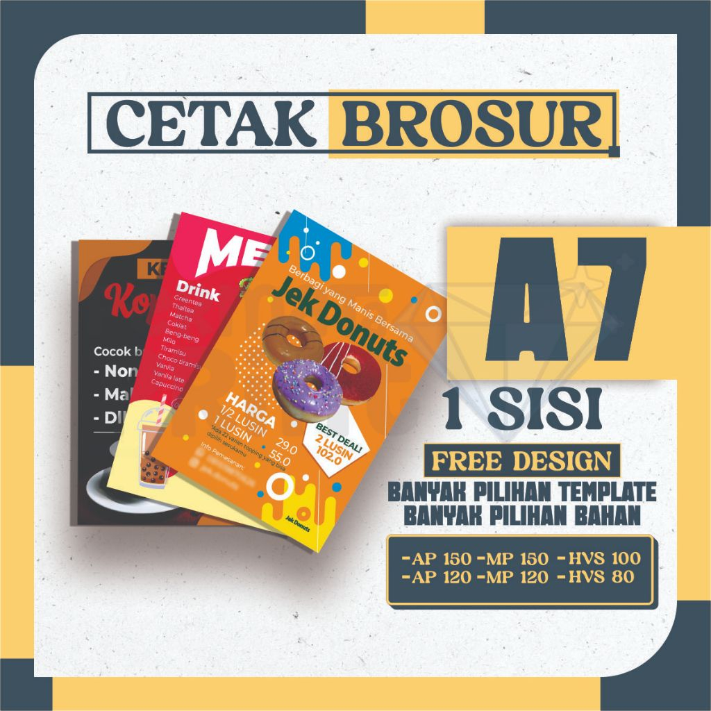 

Brosur Ukuran A7 Cetak 1 Sisi Design Depan Aja / Brosur Promosi Lipat Custom Free Design