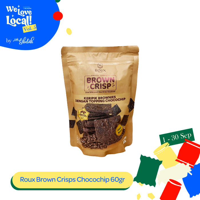 

Roux Brown Crisp Brownies Crispy Kering Chocochip 60g Keripik Brownis