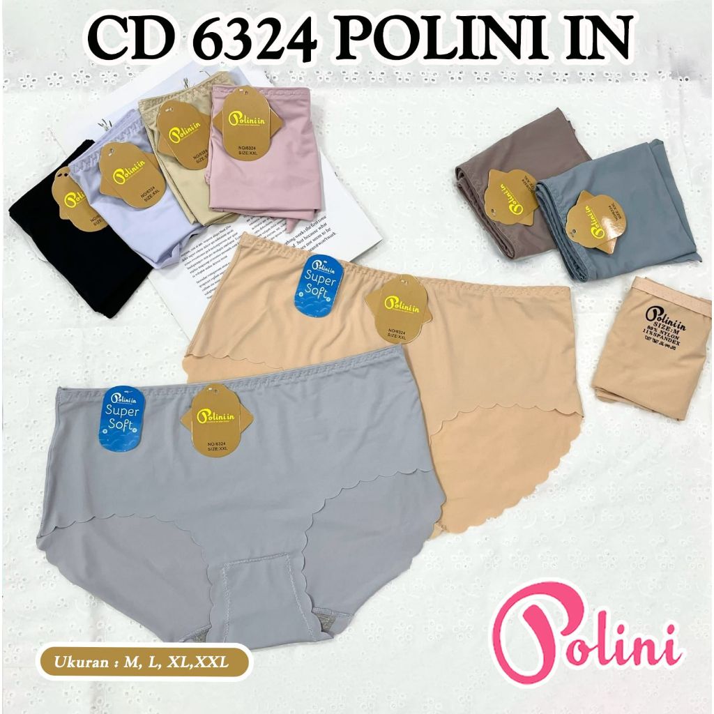 LUSINAN | CD Dalaman Perempuan Polini 6324 / Celana Dalaman Wanita Katun High Waist Quality
