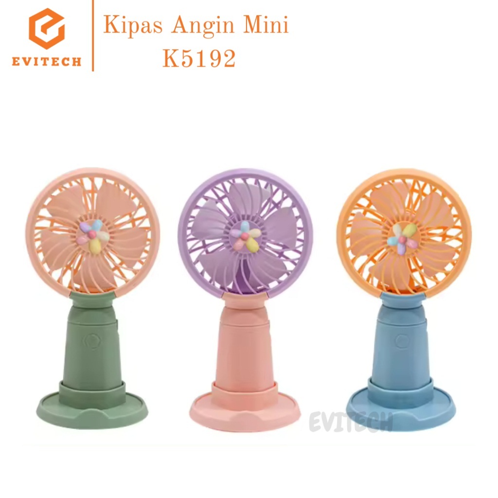 Kipas Angin Mini Genggam Portable Kipas Angin Mini Cute K519-2 Charger Cas Kipas Travel