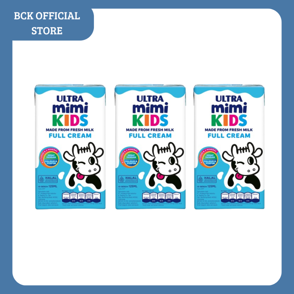 

Ultra Mimi Kids Susu UHT Full Cream Kotak 125 ml (3 PCS)