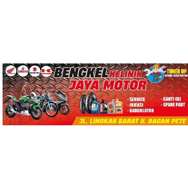 banner spanduk bengkel motor murah