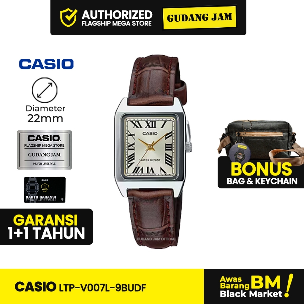 Jam Tangan Casio General LTP-V007L-9BUDF LTP-V007L LTP-V007 LTPV007L LTPV007