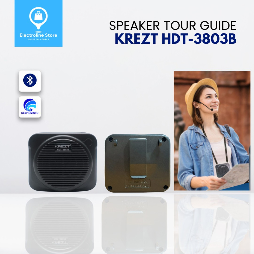 Tour Guide Speaker KREZT HDT-3803B Speaker Pinggang  Speaker Bluetooth