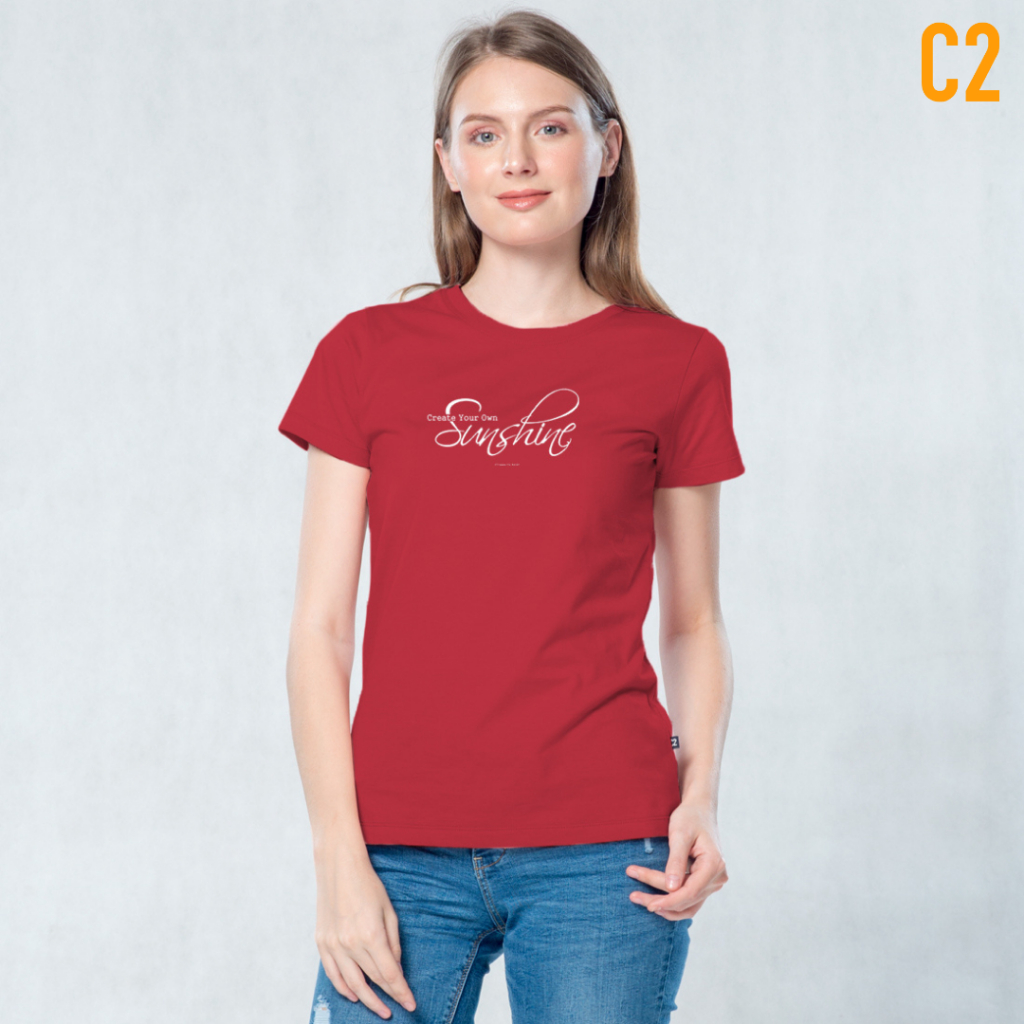 C2 Levina Red T-Shirt Wanita