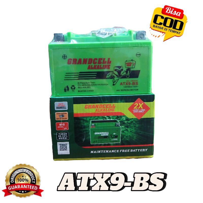Aki Alkaline ATX9-BS Ful Kering Ninja 250/fi CBR Pulsar