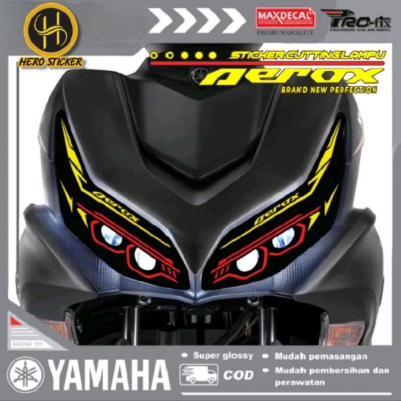 STICKER STIKER LAMPU ALIS AEROX NEW 155 | STIKER LAMPU VARIASI AEROX NEW 155 2024
