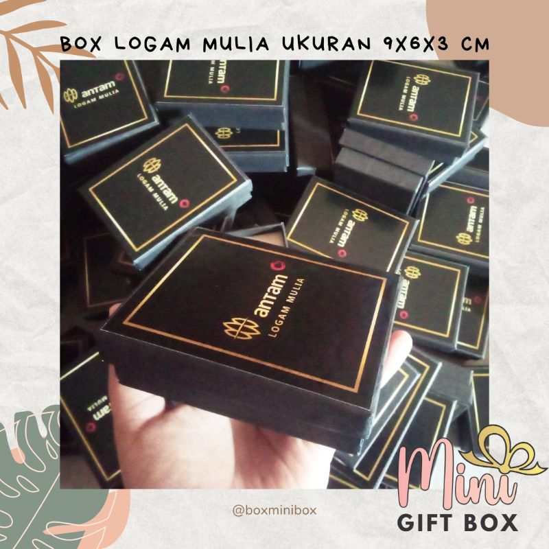 

Ecer dan Grosir Kotak Box untuk tempat Emas dengan logo Ukuran 9x6x3 cm