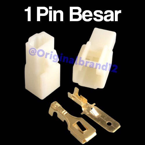 Socket 1 pin Besar + Skun  Soket Motor  Konektor Kabel Motor