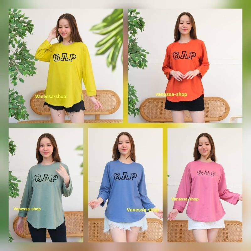 Kaos wanita lengan panjang kaki oval belahan samping KD 9001