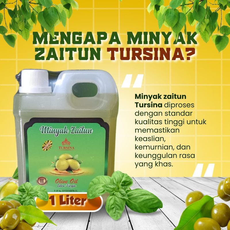 

Minyak Zaitun Organik Extra Virgin Tursina Murni 1 Liter