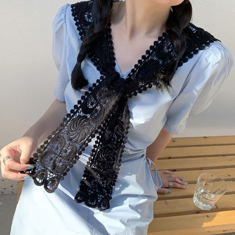 JKI Selendang Wanita Renda Aksesoris Wanita / Kerah Baju Instan / Renda Selendang Songket / Rumbai
