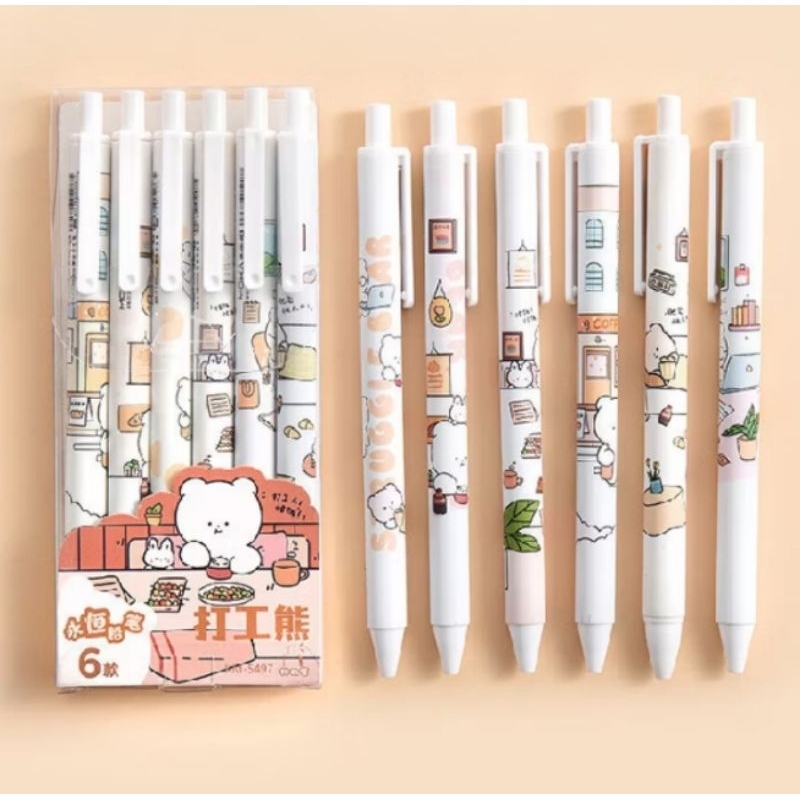 

Pulpen Gel Pena motif pena lucu 0.5 mm pulpen aesthetic Pulpen mekanik