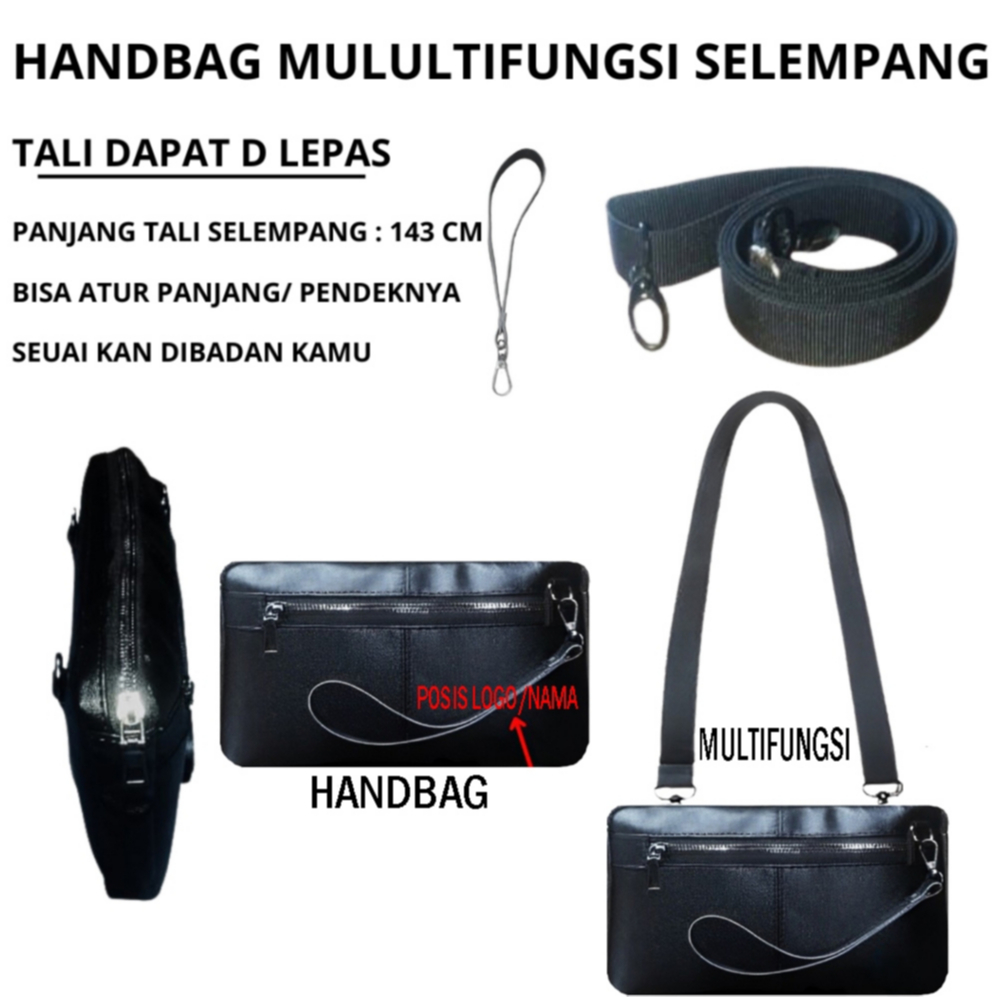Tas Selempang Handbag  Multifungsi Elte Official Tas Selempang Pria Tas Selempang Wanita Kulit Sinte