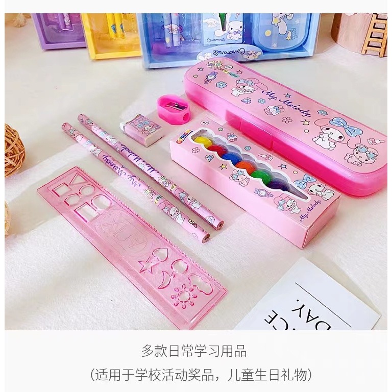 

{Sanrio} Set Alat Tulis Lengkap Crayon Lucu Karakter Sanrio Kuromi/Melody/Cinnamoroll by Kakabicam