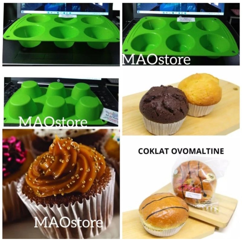 MAOSTORE 6 LOYANG KUE SILIKON MUFFIN CUPCAKE BIRTHDAY MiNI CAKE BOLU ULANG TAHUN ARISAN WISUDA