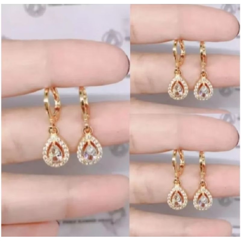 Anting Xuping Gold Anting Dewasa Model Clip permata